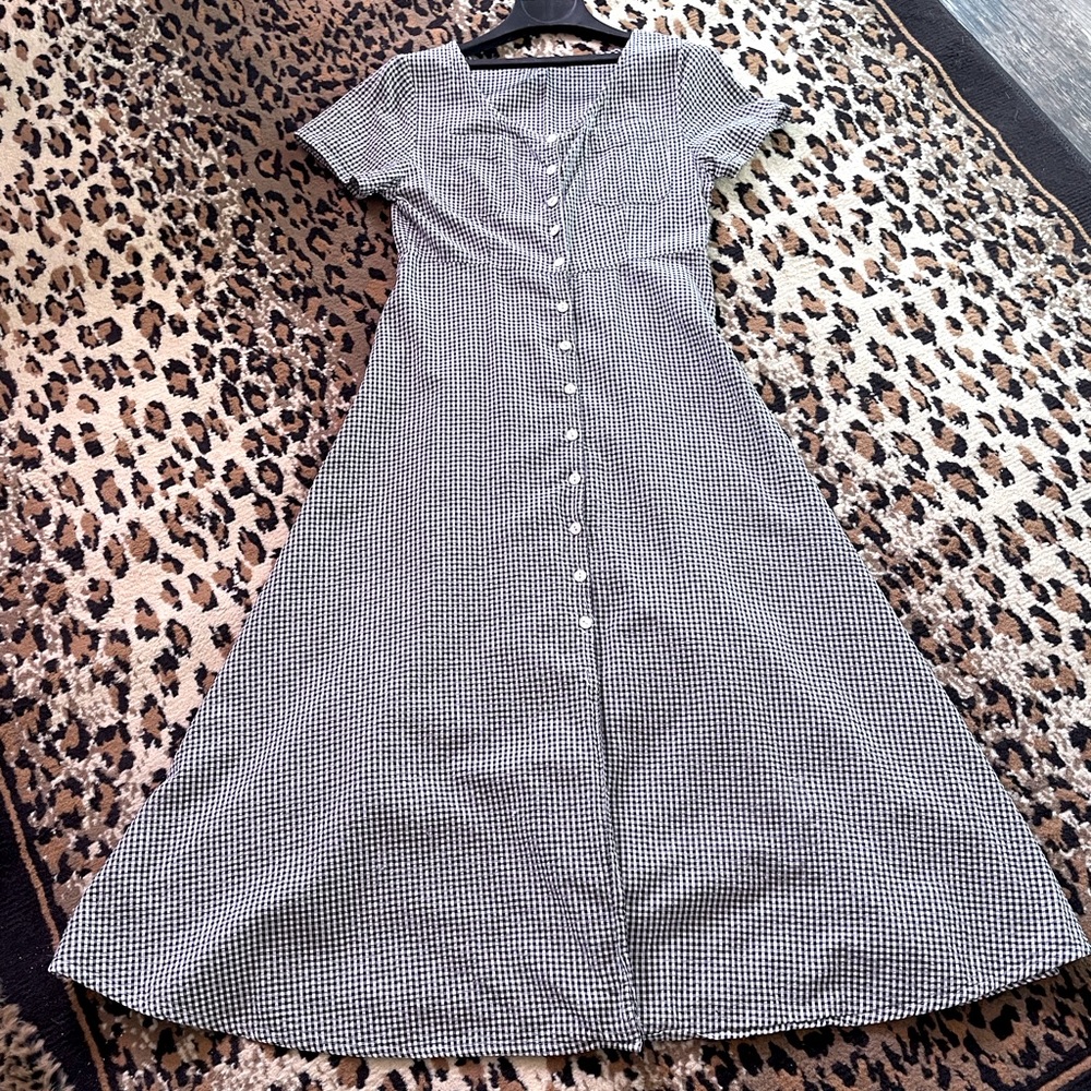 50’s house dress with button up front.